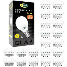 CLAR - E14 LED Warm White, LED E14 Warm White, E14 Warm White, E14 LED, Light Bulb E14, E14 Bulb, LED Bulb E14, E14 60W LED, LED Bulb E14, LED Bulb E14, 8W (Pack of 100)