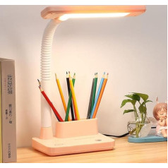 SXYSXYSXY LED Children's Desk Lamp Three Colour Dimming Eye Protection Lamp Table Lamp Reading Lamp Bedroom Bedside Lamp Button Switch Office Students Children Desk Lamp, Pink