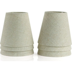 Fuloon Set of 6 Lampshades for Candle, Crystal Chandelier, Wall Light, Pendant Lamp, Fabric Lampshade (Beige)