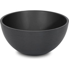 Spetebo EcoStone Plant Bowl Round Black Diameter 35 cm Flower Pot Made of Recycled Material Plant Bowl Flowers Pot Planter Round for Garden Patio Balcony