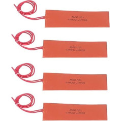 12 V 20 W Silicone Heating Pad, Pack of 4 Silicone Rubber Heating Pads, Flexible Heating Mat for Industrial Systems