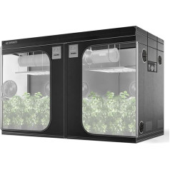 AC Infinity CLOUDLAB 811 Advance Grow Tent 10 x 10 Inch Higher Density Poles 2000D Diamond Mylar Canvas Controller Mount for Indoor Hydroponics 120 x 120 x 80 Inch