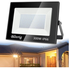 LED Outdoor Spotlight 300 W, LED Spotlight 300 W, 30000 LM Super Bright Outdoor Spotlight LED Floodlight IP66 Waterproof LED Outdoor Light Floodlight, 3500 K Warm White LED Spotlight for Backyard,