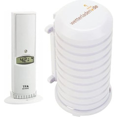 TFA Dostmann 30.3180.IT Thermo-Hygro Transmitter with Display for TFA Klimalogg Pro White with JM Protective Housing