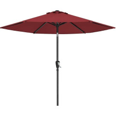 Abccanopy Outdoor Parasol with Water-Resistant Covering, Garden Parasol, Market Umbrella, 230cm, burgundy