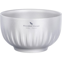 iBasingo Ti1165T Titanium Bowl, Double-Walled Oatmeal Rice Soup Bowl, Ultralight Portable Tableware, Outdoor Camping Metal Bowl