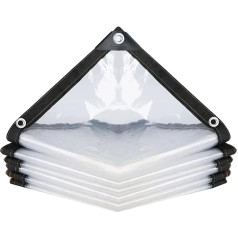 Tarpaulin Waterproof Transparent with Eyelets, Transparent Tarpaulin Waterproof Tarpaulin Garden Furniture for Outdoor Use Rainproof Plant Insulation Balcony Rain Cover (2 x 3 m)