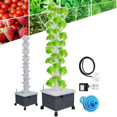 PTSZNGS (45 Löcher) Vertikaler Pflanztopf, Turm-Hydroponik-Anbausystem, Indoor-Kit, Hydroponik-Anbausystem