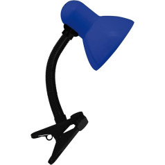 Licht-Erlebnisse Schreibtischlampe zum Klemmen Flexarm 30,5 cm Schwarz Blau E27 Metall Tischleuchte Kinderzimmerlampe Klemmlampe