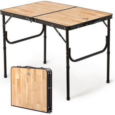 Naturehike Campingtisch Groß Klapptisch höhenverstellbar MDF Tisch mit Tragetasche für Outdoor Camping, Garten, Reisen, Multifunktionstisch 90 × 60 × 37 cm - Großer Holz