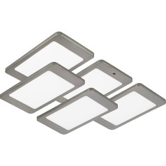 Rolux Set of 5 LED Kitchen Under-Unit Lights 4.8 W Warm White Stainless Steel Look Surface LED