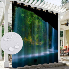 NYKJBD Printed Outdoor Curtain Weatherproof with Eyelets Forest Landscape Pattern, Blackout Curtains for Patio, UV Protection Sun Protection Curtain - 1 Piece, #H-132 x 160 cm (W x H)