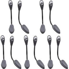Uonlytech Pack of 10 Lamp Dorm Adjustable Children Grey Mini Bedroom Home Bathroom Lights Grey Book for Portable Bedside Table LED Clip Light