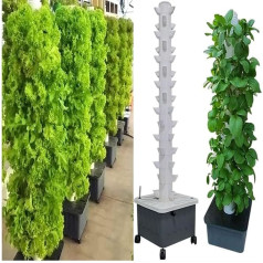 PTSZNGS Hydroponic Tower Growing System, Indoor Outdoor Growing System, Growing Tower for Soilless Culture, Aeroponic Growing Kit with 45 Holes