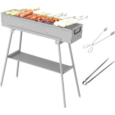 Huipla Portable Charcoal Barbecues with Folding Legs, Stainless Steel Construction, Ideal for Outdoor Cooking