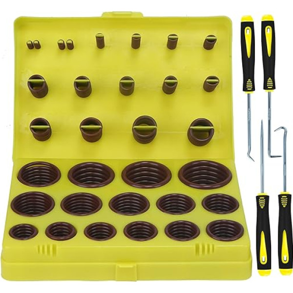 ZDBB 382 Pieces 30 Sizes SAE Viton O Ring Assortment Kit for Aviation Car Engines Cylinder Hydraulic Plumbing Various Industry with 4 Pieces Pick and Hook Set