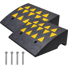 VEVOR Threshold Ramp Rubber Max Capacity 15 Ton 2 Pack Threshold Ramp Non-Slip Surface Holes for Drainage Base Non-Slip Threshold Ramp for Easy Climbing 2