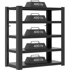 Garage Shelves 183 x 80 x 40 cm Garage Shelving 2000 lb Heavy Duty Adjustable Shelves 5 Tier Metal Shelf Organizer Storage Garage Shelving Shelving and Industrial Shelf for Garage Warehouse