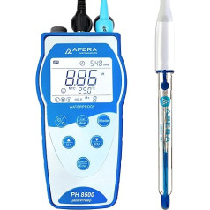 Apera Instruments PH8500-SA pH Meter for Highly Alkaline Solutions with GLP Memory Function and Data Output (pH Range: 0 to 14.00)