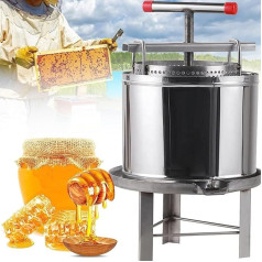 Manual Honey Presser, 10L Honey Extractor Separator Stainless Steel Bee Extractor Honeycomb Spinner Crank for Beekeeping Extraction Apiary Centrifuge Equipment