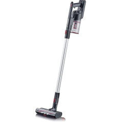 SEVERIN 2-in-1 Upright and Handheld Vacuum Cleaner, Powerful Battery Vacuum Cleaner for Pet Hair, Wireless Vacuum Cleaner with up to 40 Minutes Battery Life, black/red, HV 7153