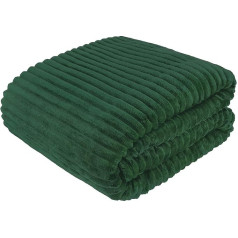 Cotton Market Cottonmarket Blankets 220 x 240 cm - Double-Sided Bedspread - Cuddly Blanket Fluffy for Conservatory and Balcony - Blanket for Patio - Garden Furniture Throw Blanket - Fur Blanket - Butal Green