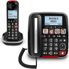 Swissvoice Xtra 3355 Combo Corded Large Buttons Telephone with Answering Machine, Additional Handset, Hearing Aid Compatible, Call Protection