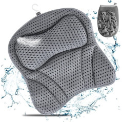 Kimigo Bath Pillow, Bath Pillow for Bathtub, Headrest Bath Pillow, Bathtub Pillow with 4D Air Mesh Technology and 6 Suction Cups, for Home Spa, Supports Head, Shoulders and Back in the Bath