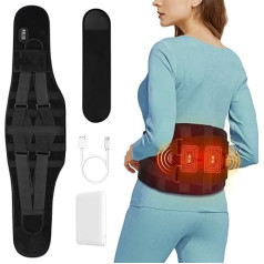 TOPPELIGHT Vibration Massage Heat Belt Back, Wireless Heating Belt Massager with 5000 mAh Battery, 3 Heat Settings & 3 Massage Modes & Timing Function, 152 cm Adjustable Velcro Strap (M-XL)