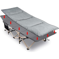 campMax Foldable Camping Cots for Adults, Heavy Duty Heavy Duty Camp Bed with Mattress, Strong Thicker Tubes, Sleeping Bed, Outdoor Travel Agency