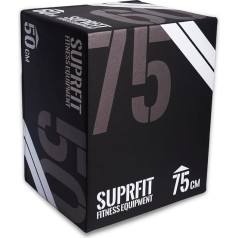 Suprfit Plyo Wooden Box - Jump Box for Plyometric Training, Bounce Training & Crossfit - Jump Box with 3 Jump Heights 50 x 60 x 70 cm - Pre-Assembled (Black, White & Brown)