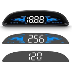 AMROOLOO GPS Speedometer Car, Display of Speed, Speedometer, Reminder of Speeding and Driving Fatigue, Compatible with All Cars, Head Up Display