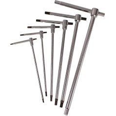 Beta 951/S6 Sechskant-Stiftschlüsselsatz mit T-Griff, (Inbus Set 6-teilig, höchst widerstandsfähig, Sechskantprofil an drei Enden, verschiedene Größen: 2,5-3-4-5-6-8 mm), Poliertes Chrom-Finish