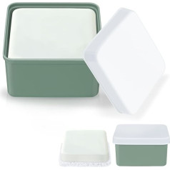 Square Soap Travel Case for Dr. Squatch, Square Soap Holder with Soap Dispenser Pad, Portable Soap Dish Travel Container for Bathroom, Shower, Gym (Green)