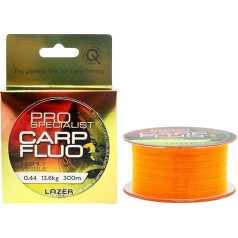 LAZER LINE CARP FLUO Monofil Angelschnur 300m DIA 0,44mm Test 13,6kg - Fluoreszierendes Orange Schnur - Method Feeder Karpfenangeln - Grundangeln - Monofilament Angelsehne - Karpfen Nylonfaden Vorfach