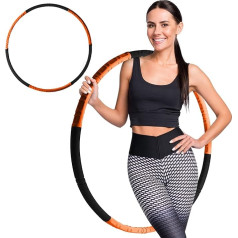 SQUATZ Squats Pack of 6. 2 to 5 lbs Adjustable and Removable Weighted Hola Hoop, 8 Sections, Portable for Indoor and Outdoor Use