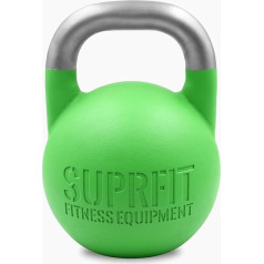 SUPRFIT Pro Competition Kettlebells, Standardised Competition Kettlebell Made of Solid Steel Single Cast for Strength & Cross Training, with Colour Coding for Better Differentiation of Weights