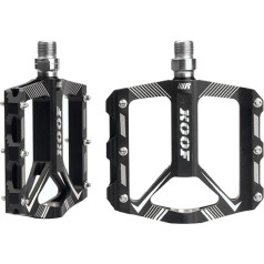 BSSOK Bicycle Pedals MTB Pedals, 3 Sealed Bearings, Non-Slip CNC Aluminium Milled 9/16 Inch Pedals Bicycle Set for Mountain Bike, BMX, Road Bike, Cube, Flat Pedals MTB, Trekking, Downhill Pedals