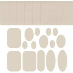 PATIKIL Down Jacket Patch Nylon Repair Tape, 6 Sheets Self-Adhesive Fabric Patches for Repairing Tents, Sleeping Bags, Ski Jackets, Trousers, Beige, 2 Shapes