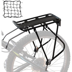 Bicycle Pannier Rack, 26-29 Inch Adjustable Mountain Bike Pannier Rack with Reflector Mudguard Luggage Net, Quick Release and Assembly, Maximum Load 25 K