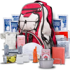 Blue Seventy-Two - Pro Series - Red Deluxe 72 Hour Emergency Backpack Survival Kit for 1 Person | Survival Kit for Wildfires, Earthquakes, Tornado, Hurricane and Other Emergencies