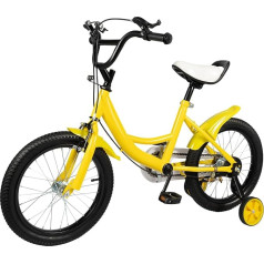 MEHOOSPVN Children's Bicycle 16 Inch Boys Girls Carbon Steel Alloy Bike, Children's Bicycle from 5-8 Years, Training Vehicles with Stabilisers Height Adjustment Children's Bicycle