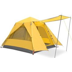 KAZOO Family Camping Tent Large Waterproof Pop Up Tents 3/4 Person Room Cabin Tent Instant Setup with Sunshade Automatic Aluminium Pole