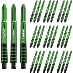 WINMAU Prism Force Polycarbonate Dart Stems Medium Green - 10 Sets per Pack (Total 30 Dart Shafts)