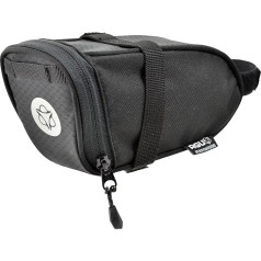 AGU Performance DWR Bicycle Saddle Bag, 0.4 L Bicycle Saddle Bag, Water-Repellent, Reflective, 100% Recycled Polyester, Black