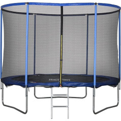HOMCOM Elastic Rug for Children and Adults with Net and Padded Edge, Garden and Home Games Diameter 305 x 248 cm Blue and Black