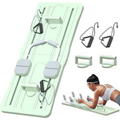 Multifunktionaler Ab Roller Automatischer Rebound, Ab Übungsbrett, Faltbares Bauchbrett mit Ellenbogenstütze und Widerstandsbändern, Pilates Board