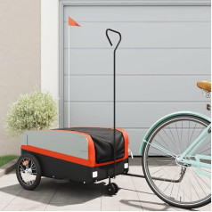 ZEYUAN Fahrradanhänger Schwarz und Orange 45 kg Eisen, Fahrrad Anhänger, Lastenanhänger, Handwagen, Fahrrad-lastenanhänger, Lastenfahrrad - 94068