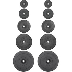 Weight Plates High-Quality Plastic Cement 30 mm Bore Weight Selection: 2 x 1.25 kg / 2 x 2.5 kg / 2 x 5 kg / 2 x 10 kg / 2 x 15 kg (2 x 10 kg)