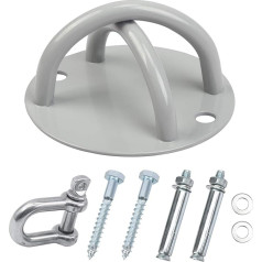 BIGKASI Ceiling Hook Wall Mount X Bracket for Suspension Trainer 304 Solid Stainless Steel Heavy Duty Hook & D Shackle for Strength Training at Home and Gym | Load Capacity up to 250 kg